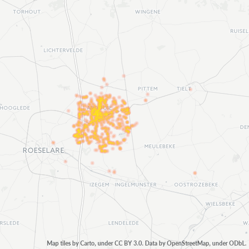 Heatmap voor postcode 8850