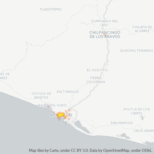39350 Mapa de calor de densidad empresarial