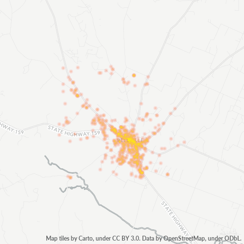 77418 Business Density Heatmap