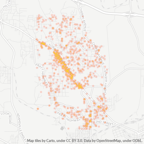 35214 Business Density Heatmap