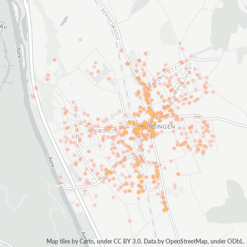 Heatmap für postleitzahl 3110