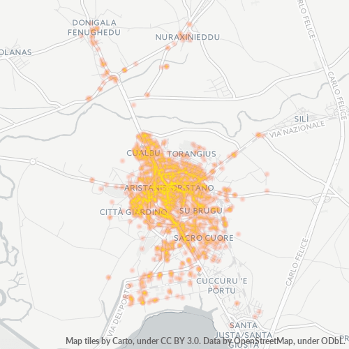 Mappa di calore per cap 09170