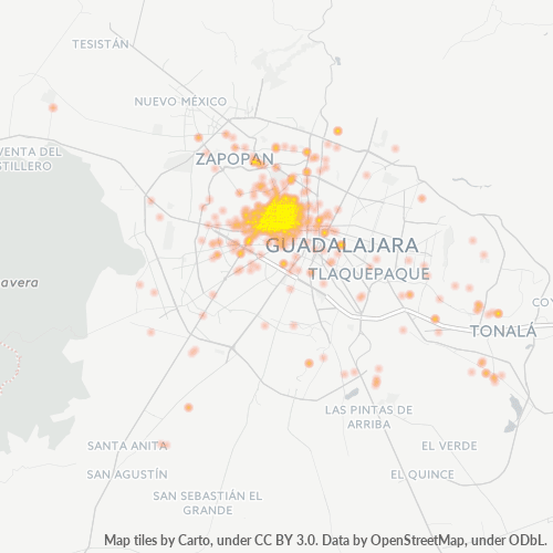 44600 Mapa de calor de densidad empresarial