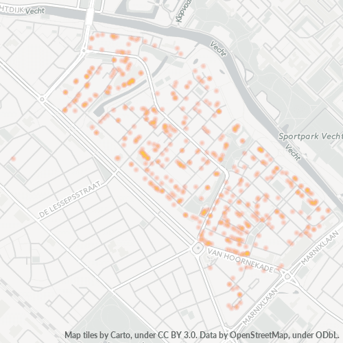 Heatmap voor postcode 3554