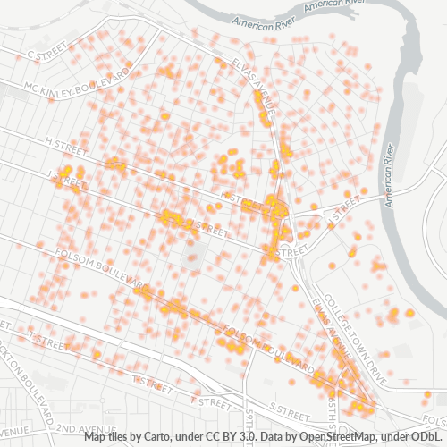 95819 Business Density Heatmap