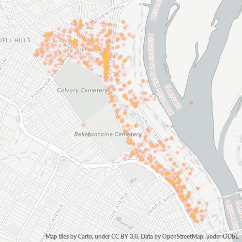 63147 Business Density Heatmap