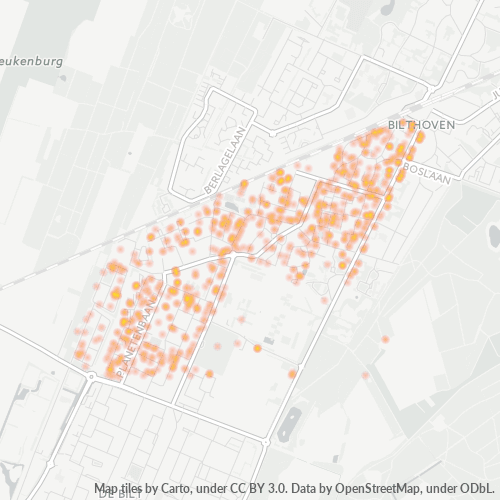Heatmap voor postcode 3721