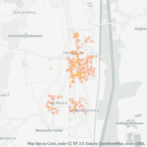 Heatmap für plz 86405
