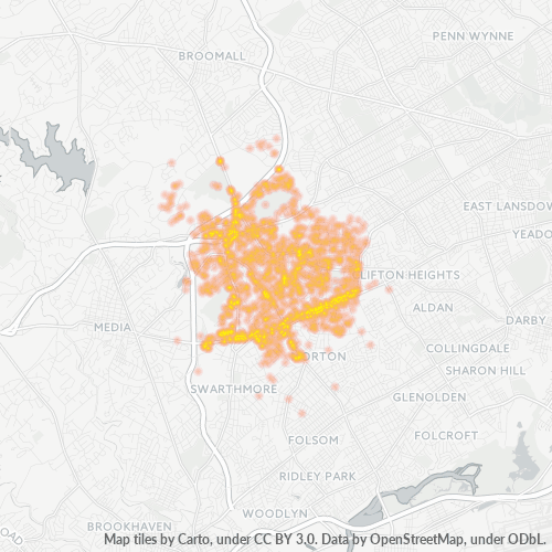 19064 Business Density Heatmap
