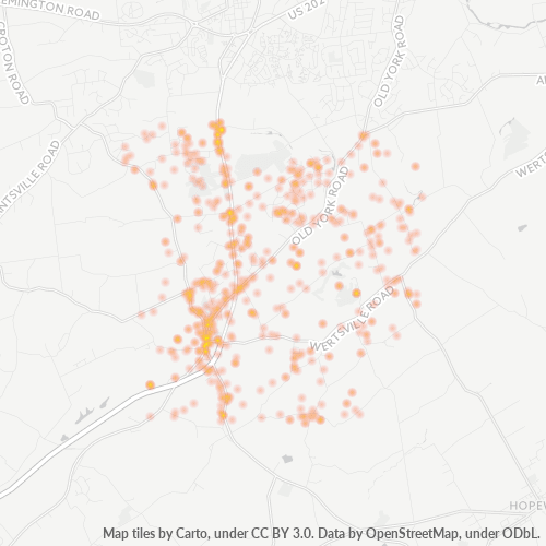 08551 Business Density Heatmap