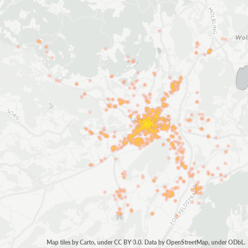 Heatmap für postleitzahl 9300