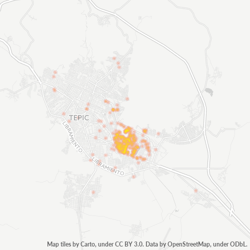 63175 Mapa de calor de densidad empresarial