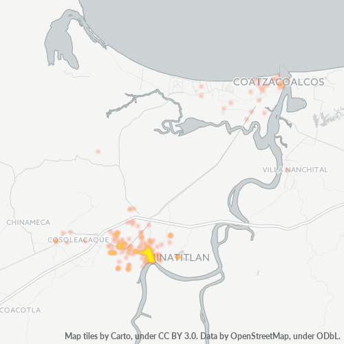 96700 Mapa de calor de densidad empresarial