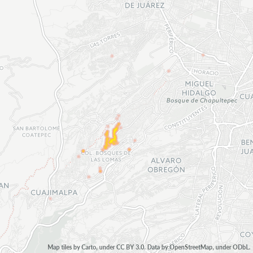 05129 Mapa de calor de densidad empresarial