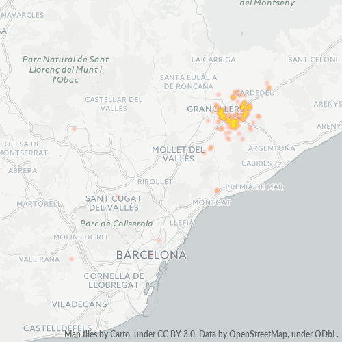 08430 Mapa de calor de densidad empresarial