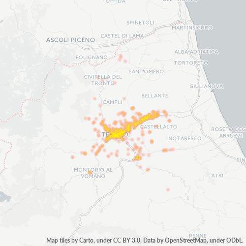 Mappa di calore per cap 64100