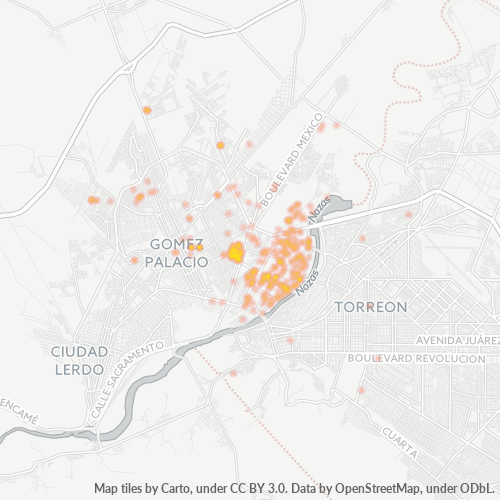 35078 Mapa de calor de densidad empresarial