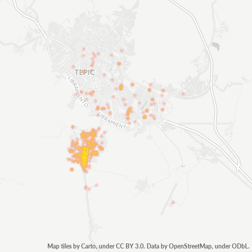 63780 Mapa de calor de densidad empresarial