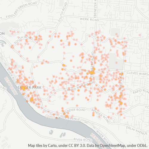 45233 Business Density Heatmap