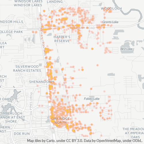 77385 Business Density Heatmap