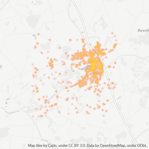 5750 Heatmap over forretningstæthed