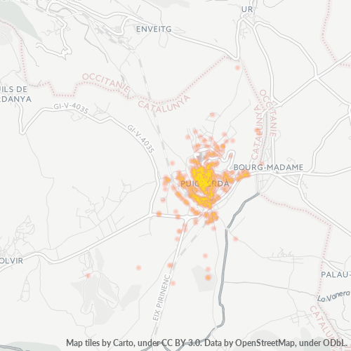 Mapa de calor para código postal 17520