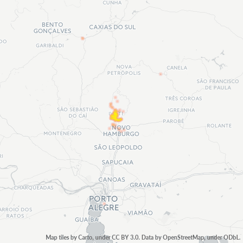 93900-000 Mapa de calor de densidad empresarial