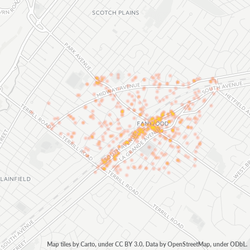 07023 Business Density Heatmap