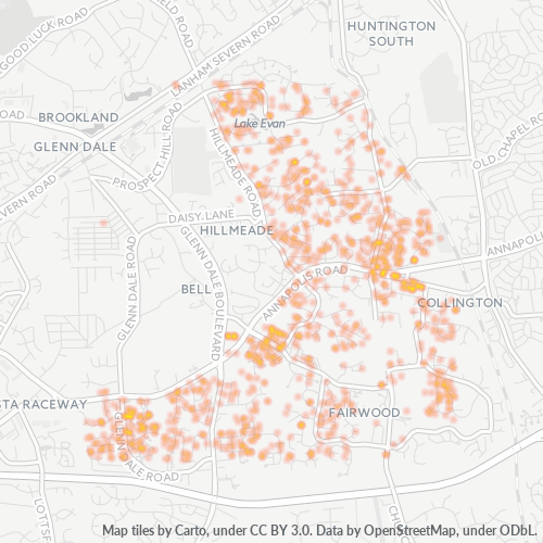 20720 Business Density Heatmap