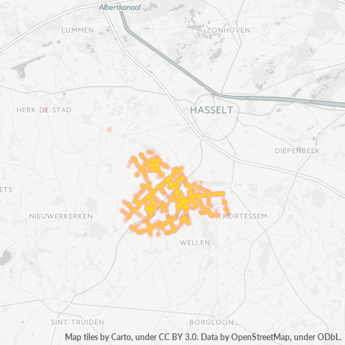 Heatmap voor postcode 3570