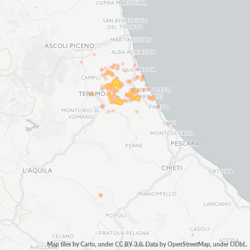 Mappa di calore per cap 64020