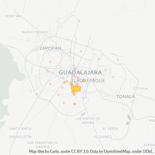 44470 Mapa de calor de densidad empresarial