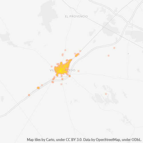 Mapa de calor para código postal 02600