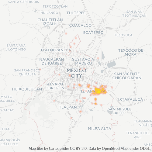 09500 Mapa de calor de densidad empresarial
