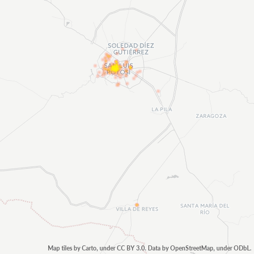 78230 Mapa de calor de densidad empresarial