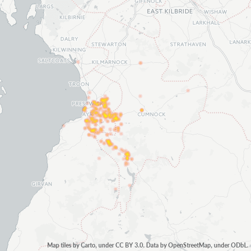 KA6 Business Density Heatmap
