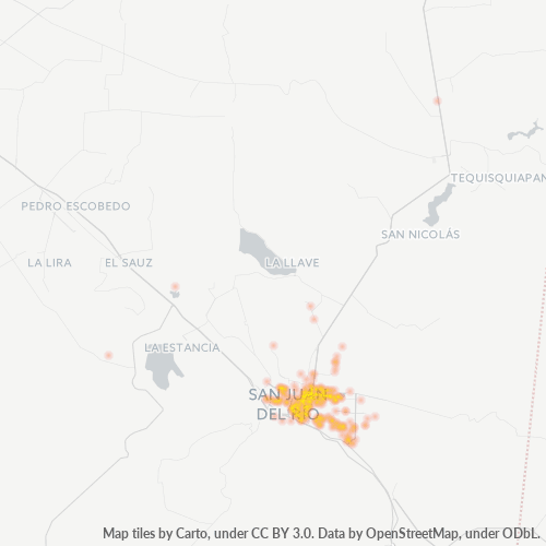 76807 Mapa de calor de densidad empresarial