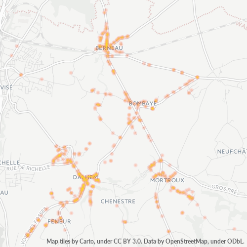 Heatmap voor postcode 4607