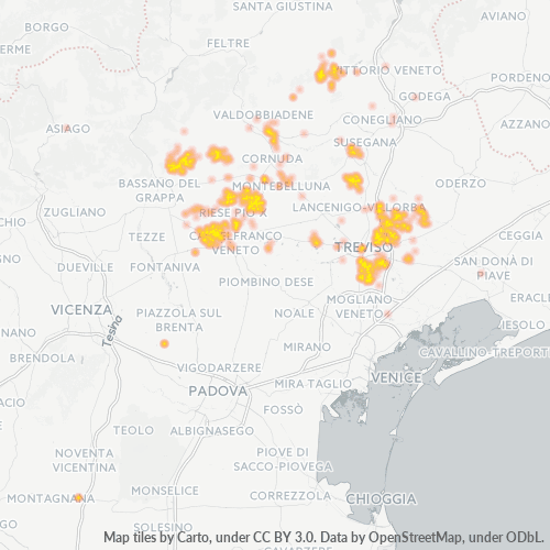 31030 Mappa di concentrazione per la densità di aziende