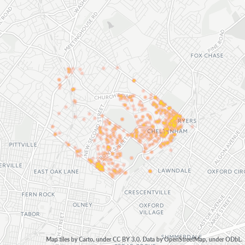 19012 Business Density Heatmap