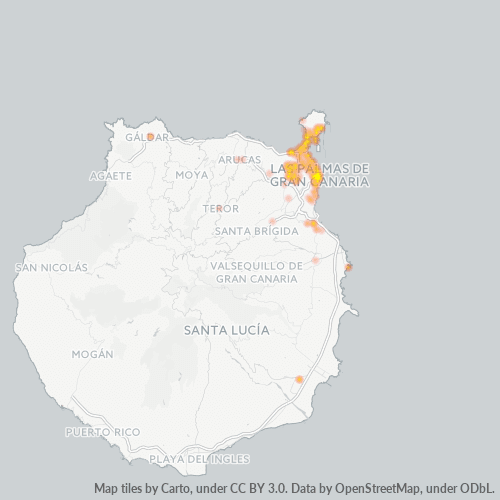 Mapa de calor para código postal 35001
