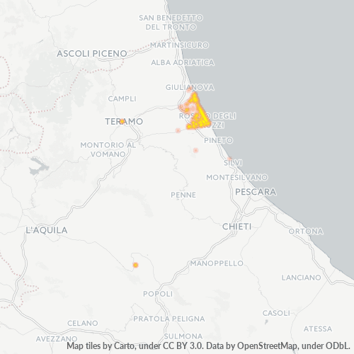 Mappa di calore per cap 64026