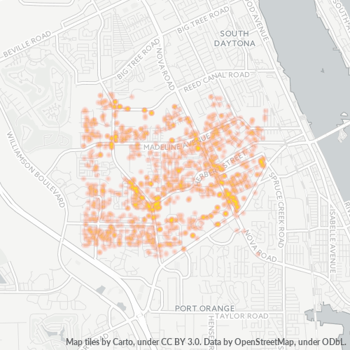 32129 Business Density Heatmap