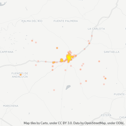 Mapa de calor para código postal 41400
