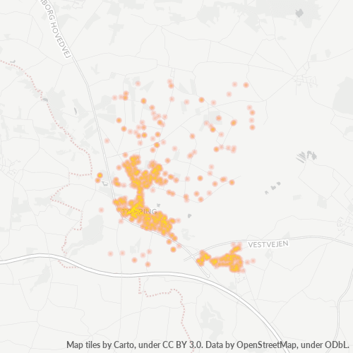 7160 Heatmap over forretningstæthed