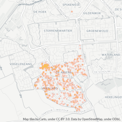 Heatmap voor postcode 3206