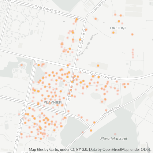 LV-1021 Uzņēmējdarbības blīvuma karstuma karte