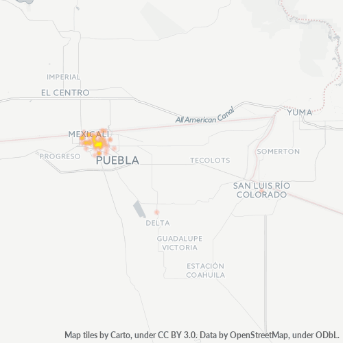 21370 Mapa de calor de densidad empresarial