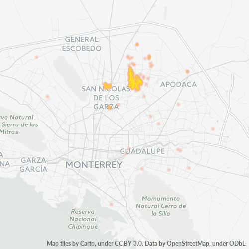 66635 Mapa de calor de densidad empresarial