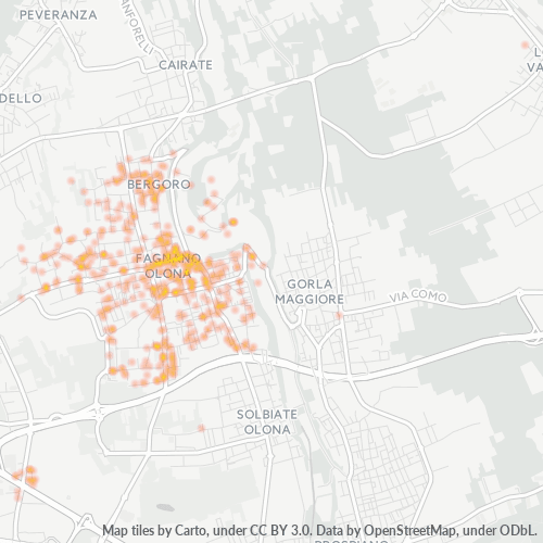 21054 Mappa di concentrazione per la densità di aziende
